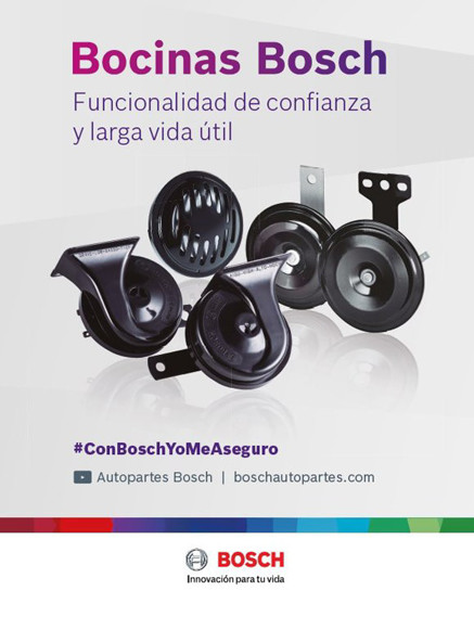 Imagen de BOCINA DOBLE GALLETA BOSCH 12V TONO ALTO/BAJO 350/420HZ